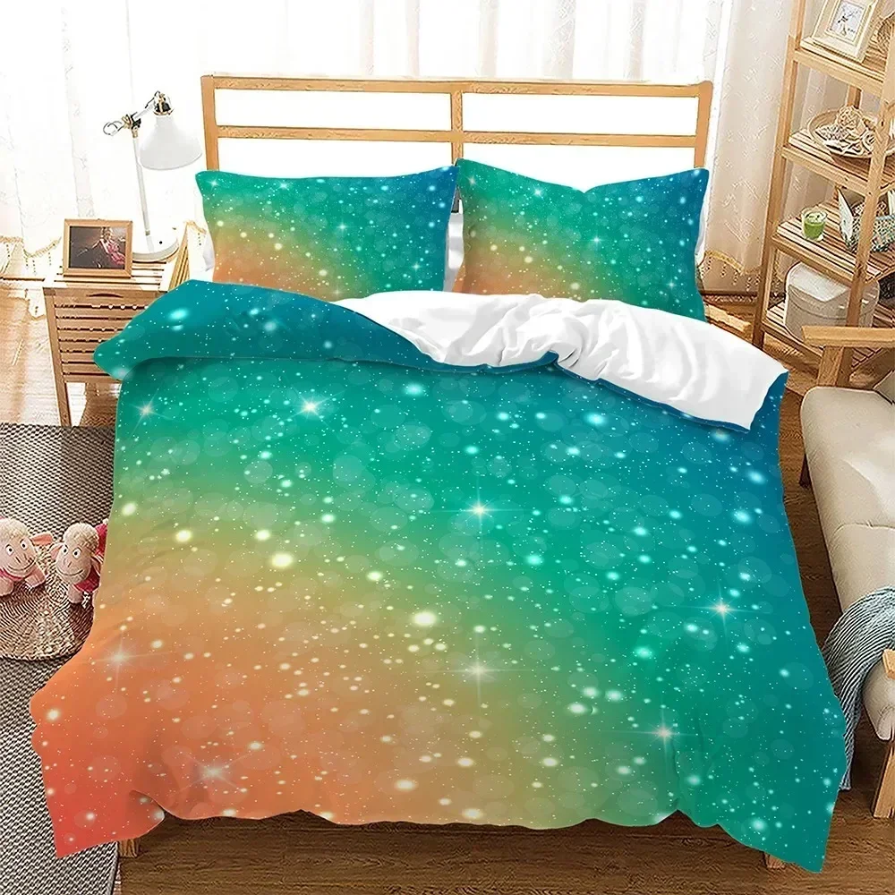 3D Print Rainbow Bright Gradient Colours Comfortable Duvet Cover Pillowcase Bedding Set Children Bedroom Decoration Home Textile