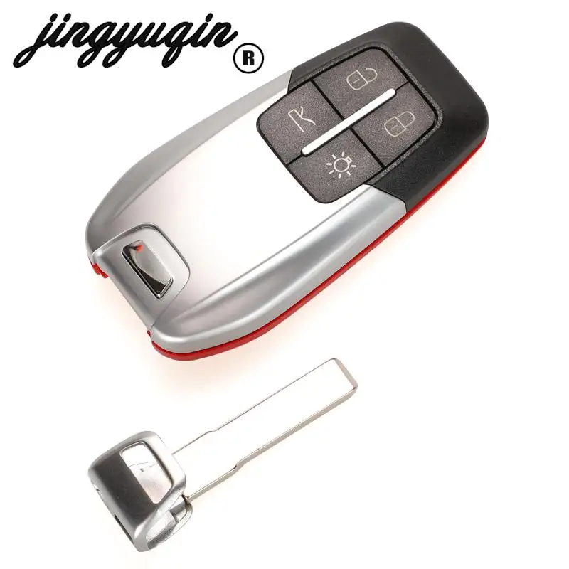 jingyuqin 4 Button Smart Luxury Remote Car Key Shell Case Fob Cover For Ferrari 458 588 488 GTB Uncut Blade Replacement