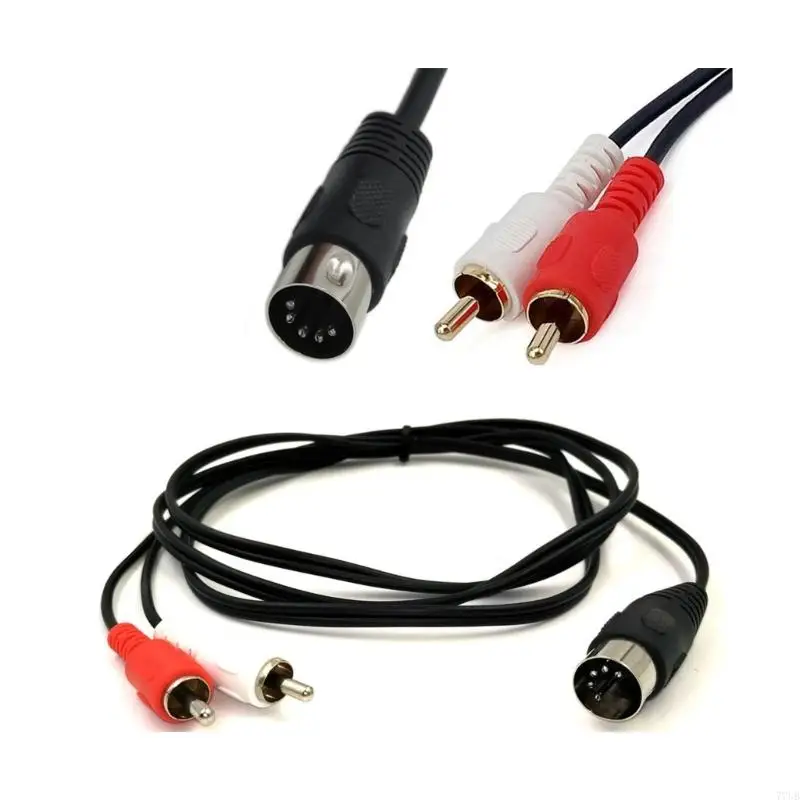 77UB 5P DIN to 2 RCA Male Adapter Cable Audio Video Cables Converter Audio Video Cable for Electrophonic Bang&Olufsen