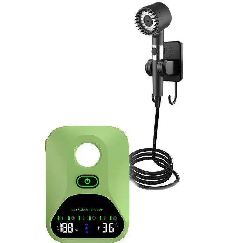 1pcs Rechargeable Camping Shower Pump with Bath Sponge for Outdoor Camping Travel Car Washing