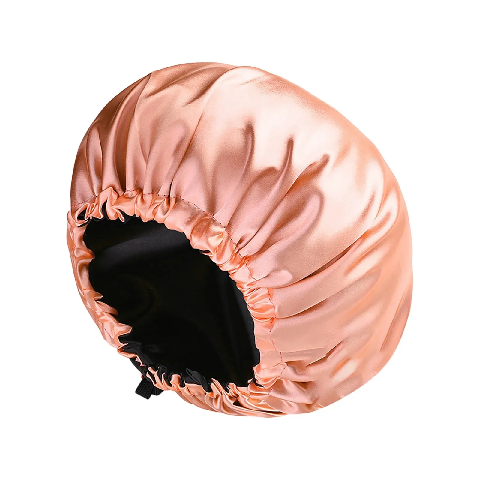 

WomenS Satin Shower Caps Solid Bonnets Wide-Brimmed Night Sleeping Bathing Hat Unisex Head Wrap Elastic Band Hair Care Bonnet