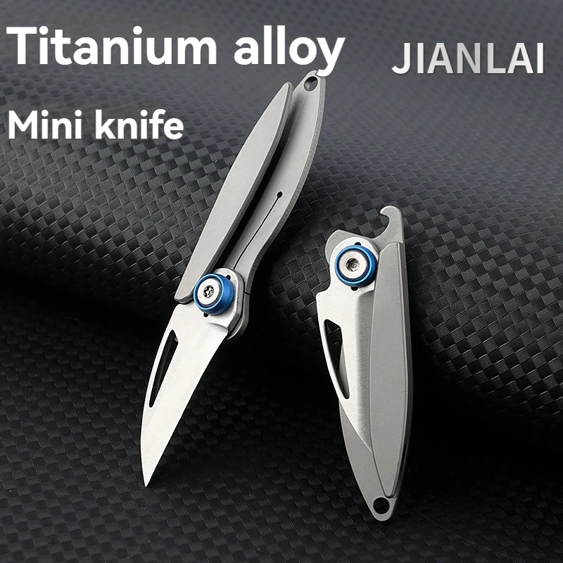 

New Zhida Titanium Alloy Folding Knife Multi functional Sharp Mini Knife Portable Bottle Opener Keychain Box Opening Knife