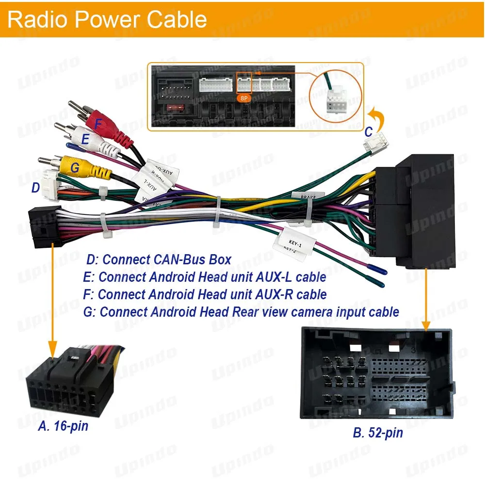 Car Radio Cable with CAN Bus Box Power Wiring Harness Connector Adapter for Fiat Toro Strada Android Head Unit Multimedia Player