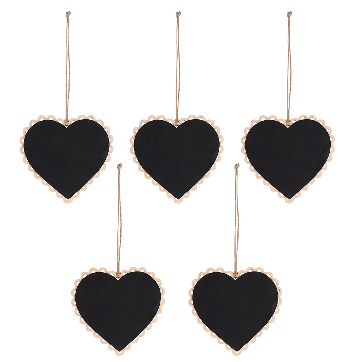 5 Pcs Heart-shaped Message Board Decoration Chalkboard Hanging The Sign Blackboard Wooden Mini for Adorn