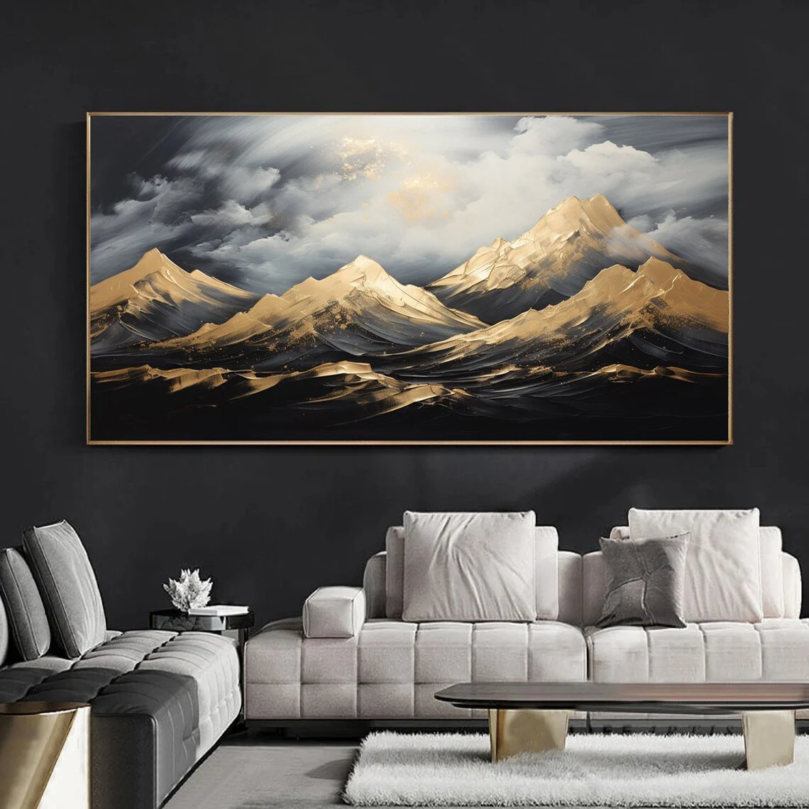 

Canvas Wall Art, Landscape Mountains Poster Printing, Abstract Landscape Canvas Painting for Living Room, Office Home Decoration