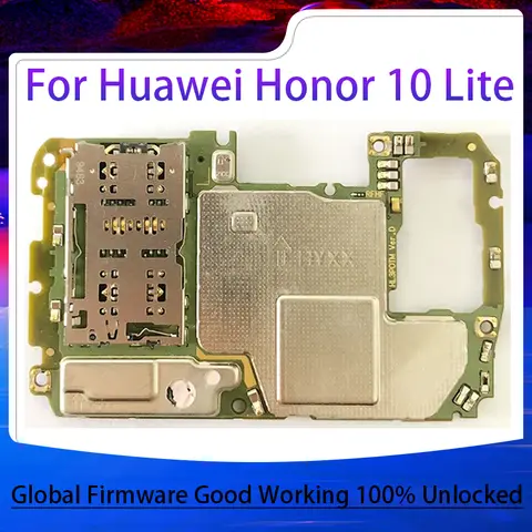 Versión Global para HUAWEI Honor 10 Lite placa principal lógica 64GB 128GB Original desbloqueado para HUAWEI Honor 10 Lite placa base