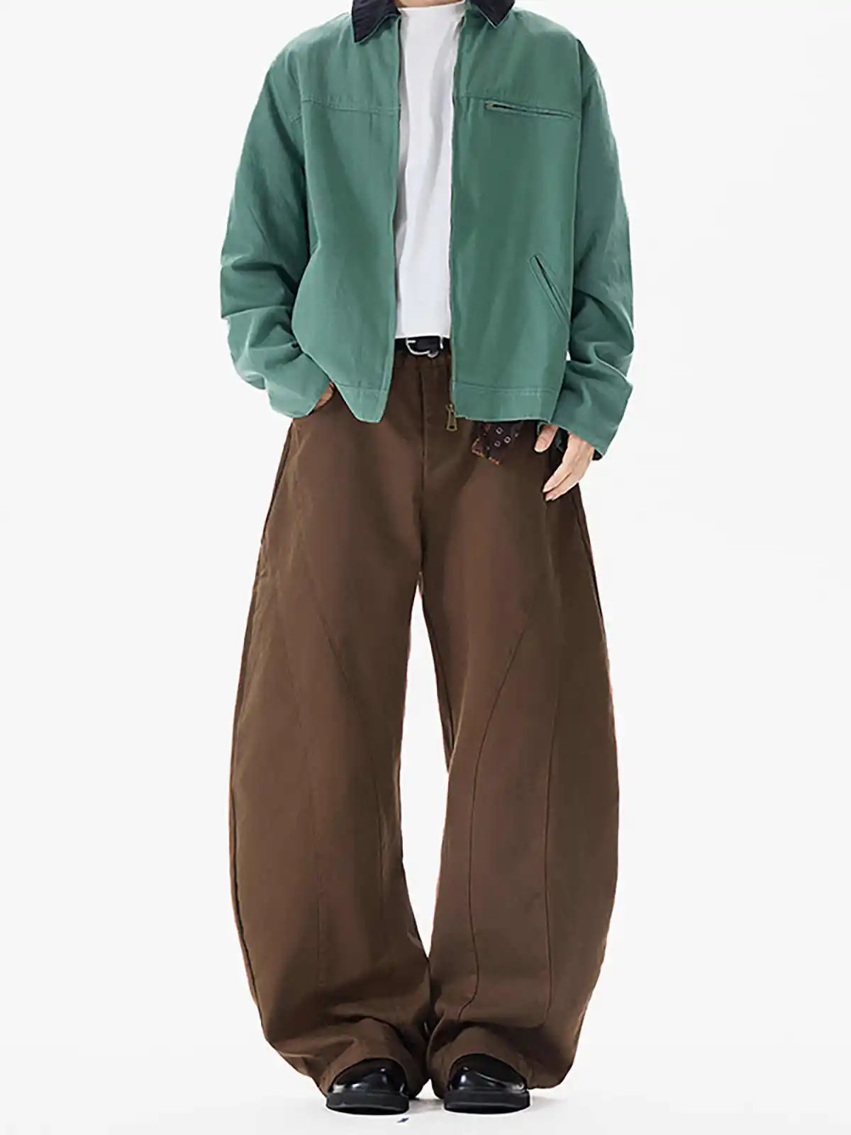 

Women's Brown Y2k Baggy Pants Star Embroidery Wide Leg Pants Harajuku Japanese 2000s Style 90s Vintage Oversize Trousers Autumn