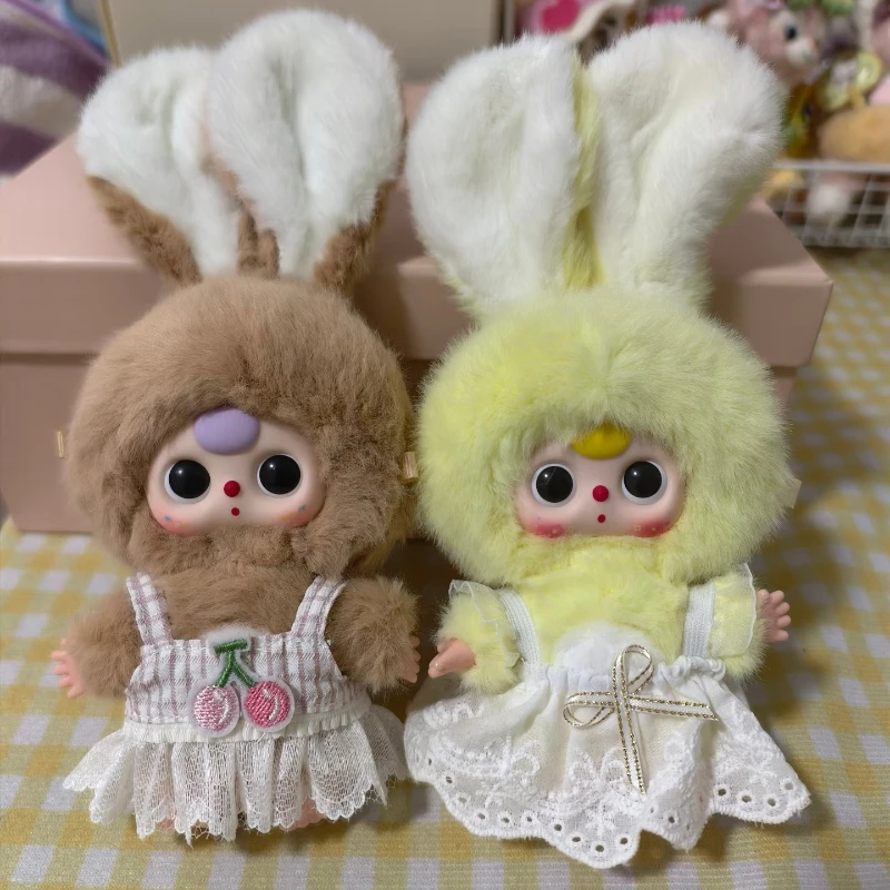 

Миниатюрная серия Macaron, слепая коробка, три кролика, детский декор для рабочего стола, детский подарок на день рождения, рюкзак, подвеска