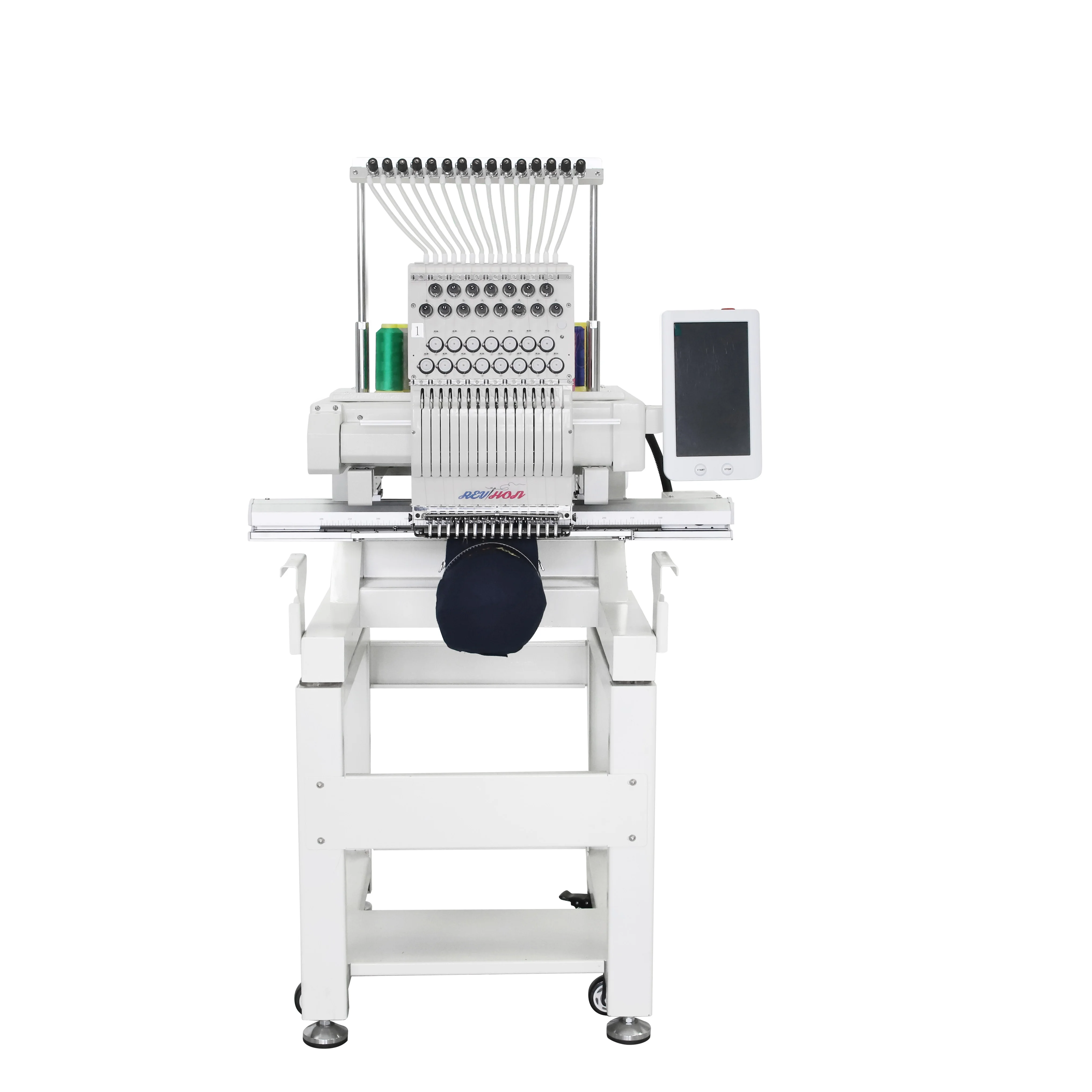 Korting!! Chinese fabriek REVHON multifunctionele T-shirt cap professionele computer borduurmachine 1-kop