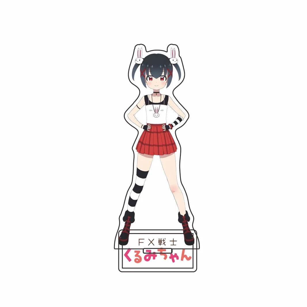 FX Fighter Kurumi-chan 15cm Acrylic Stand Key Chain Anime Figure Fukuha Collectible Desk Display Gift
