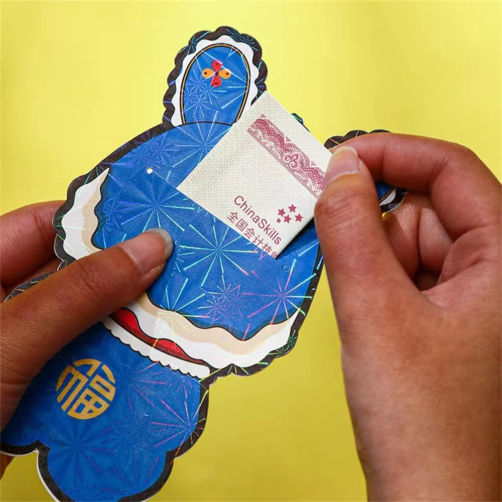 4pcs Cute 2023 New Year Red Envelope China Spring Festival Lucky Money Cartoon Rabbit Wedding Props Gift Creative Change Pouch