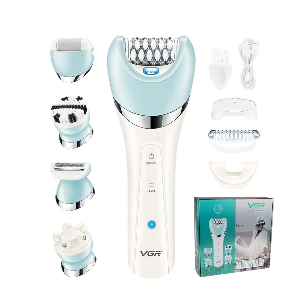 VGR epilatore 5 In 1 Electri donna epilatore rasoio femminile gamba corpo depilatore Lady Bikini