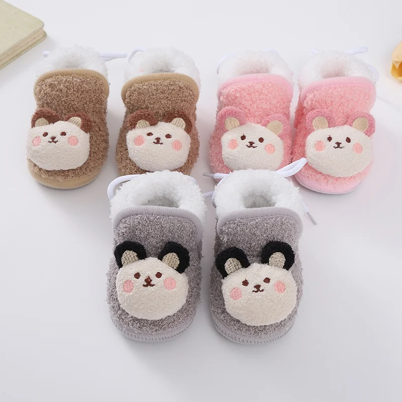 Winter Baby Boys Girl Boots First Walkers Soft Soled Infant Toddler Footwear Shoes Winter Warm Newborn Cartoon Princess Shoes