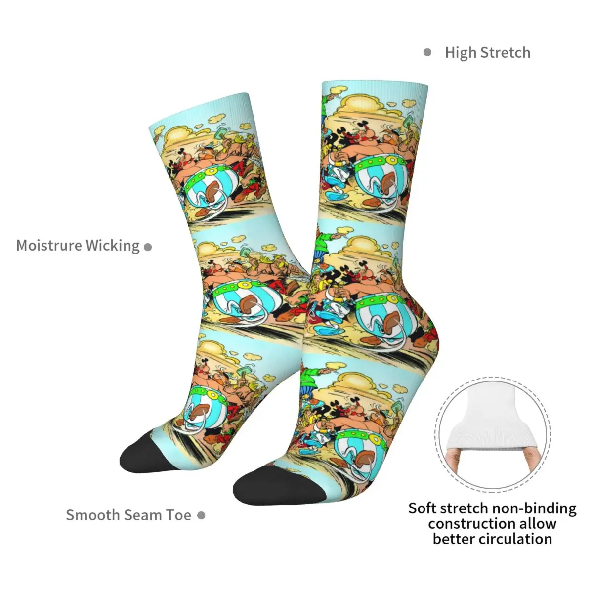 Asterix And Obelix Dogmatix Socks Harajuku High Quality Stockings All Season Long Socks Accessories for Man's Woman's Gifts