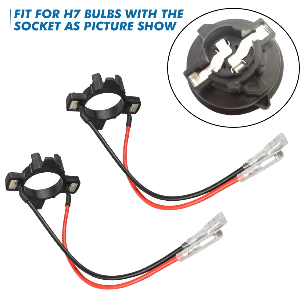 2x H7 LED Lamp Adapters Headlight Bulbs Base Retainer Holders For VW Caddy