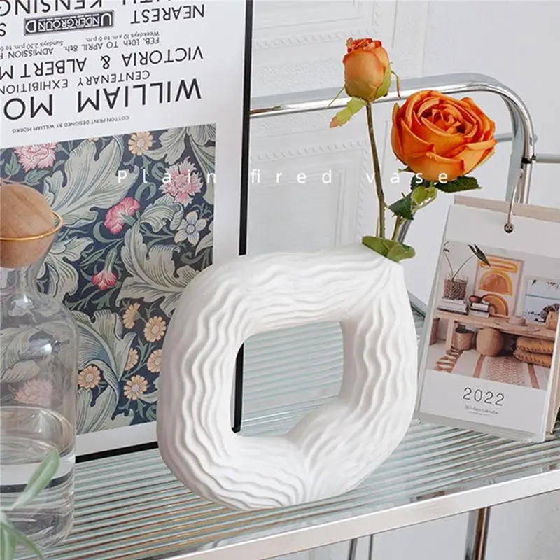 

Decorative Vase White Vases For Decor Square Design Ceramic Boho Decor For Living Room Modern Home Decor Modern Vase For Dinner