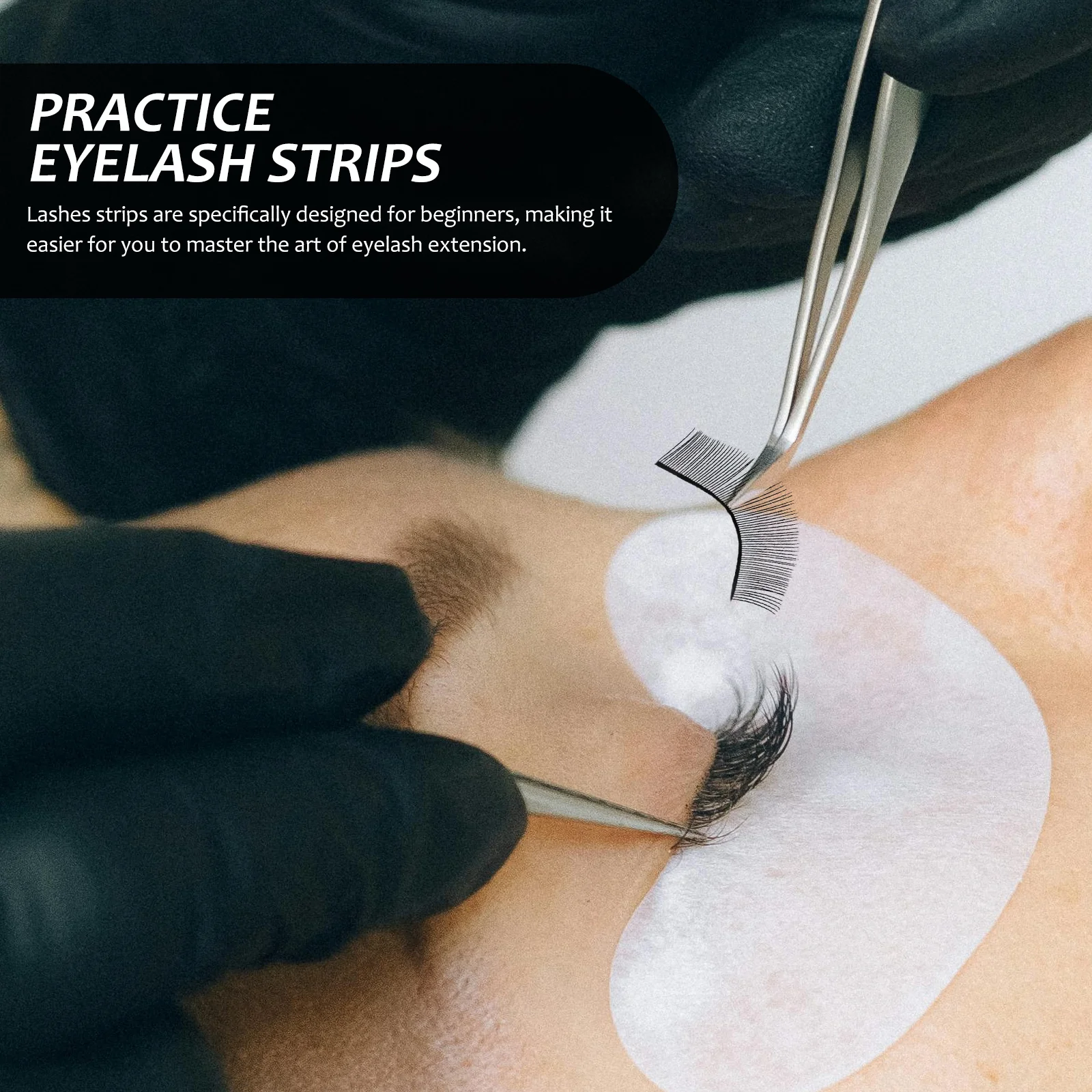 

5 Pairs Practice Lash Strips For Eyelash Extension Training Beginner Adhesive False Natural Thin Strip Lashes Bulk Fake Lashes