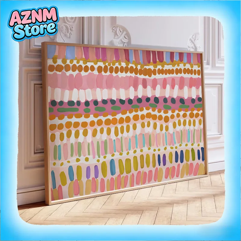 Póster Artístico Estético Moderno en Colores Pastel, Impresión en Lienzo Abstracto con Bloques de Color para Decoración del Hogar, Pintura en Lienzo para Sala de Estar