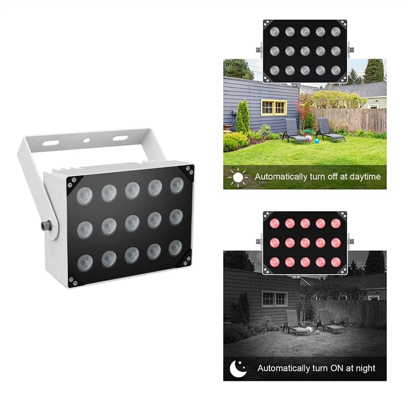 Infrared 850Nm Remote LED Fill Light Security Waterproof Photosensitive Identification Capture Lights With US Plug