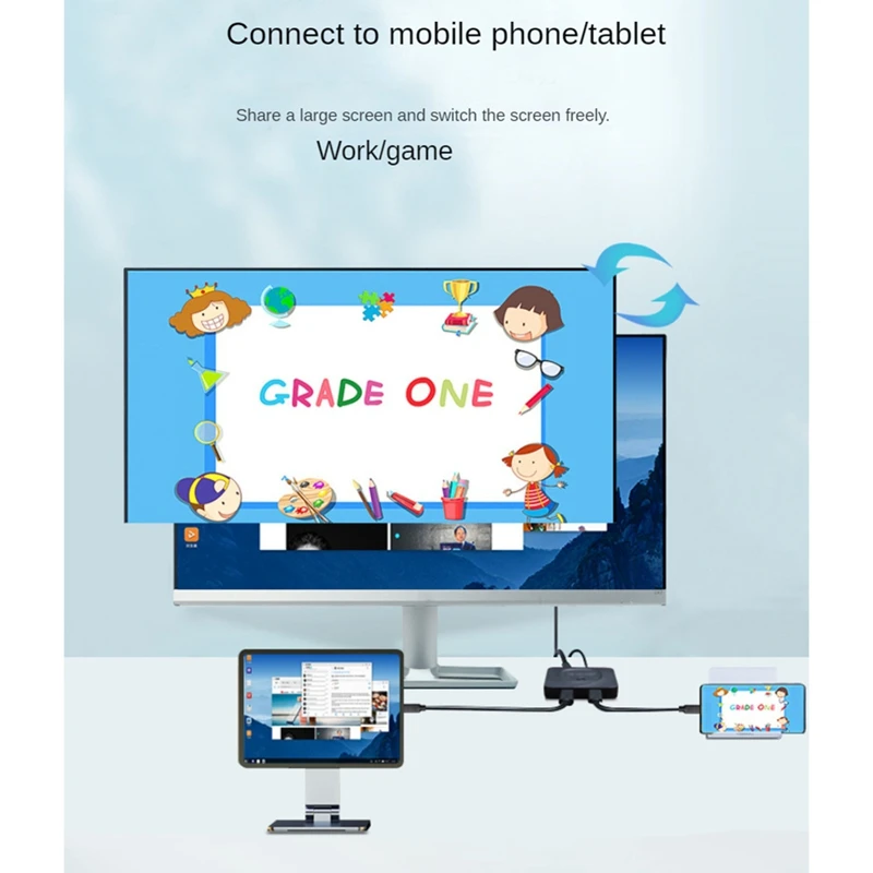 【新品】USB-C スイッチ ディストリビューター 2 入力 1 出力コンバーター Type-C 2 入力 1 出力 8K ポータブル双方向相互変換スイッチャー