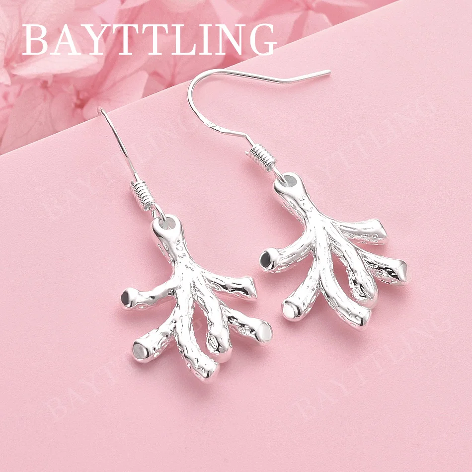 

Luxurious 925 Sterling Silver Exquisite Tree Pendant Earrings for Women Wedding Gift Accessories Jewelry Fashion
