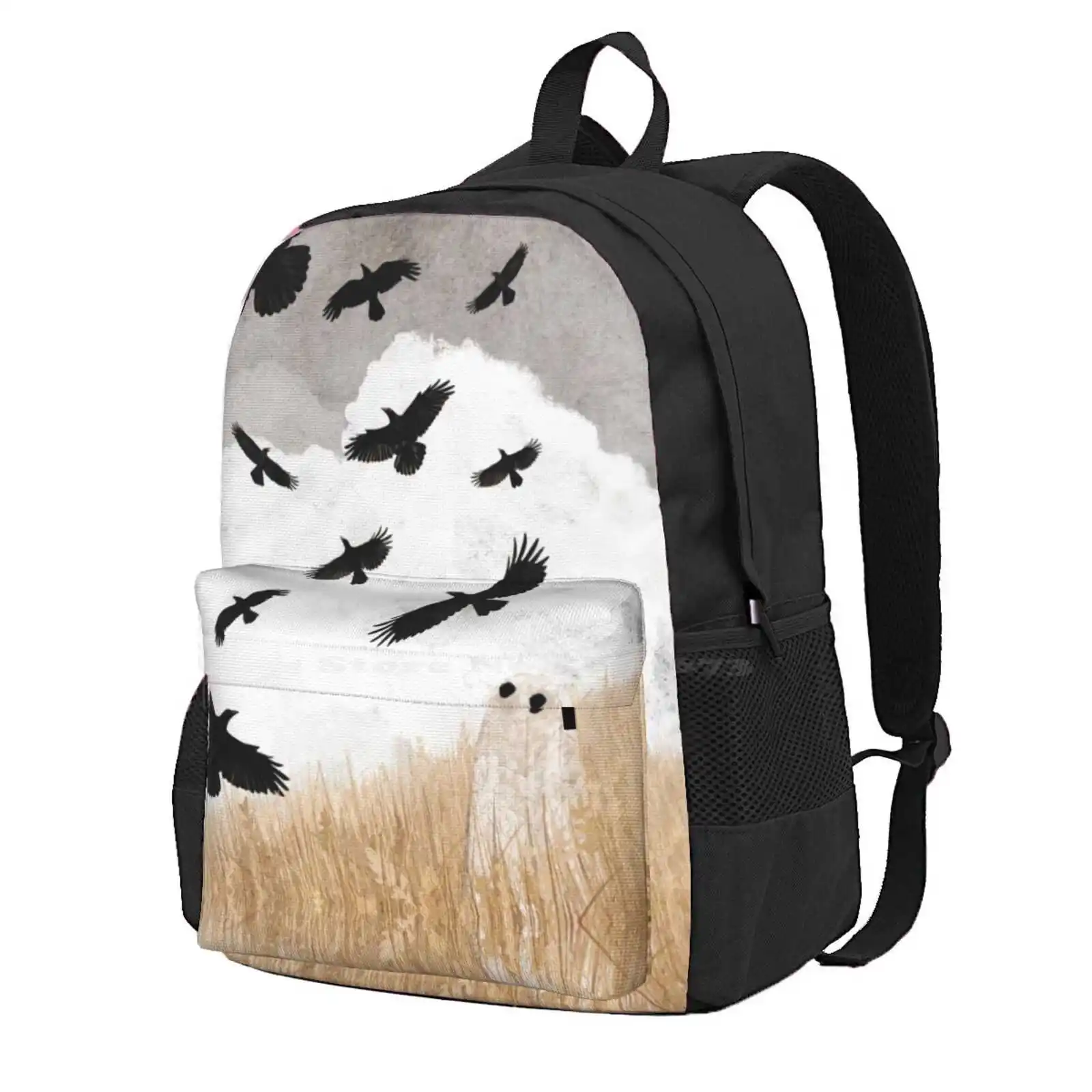 Walter And The Crows Hot Sale Schoolbag Backpack Fashion Bags Crows Birds Fall Harvest Autumn Ghost Haunt Halloween Folk Art