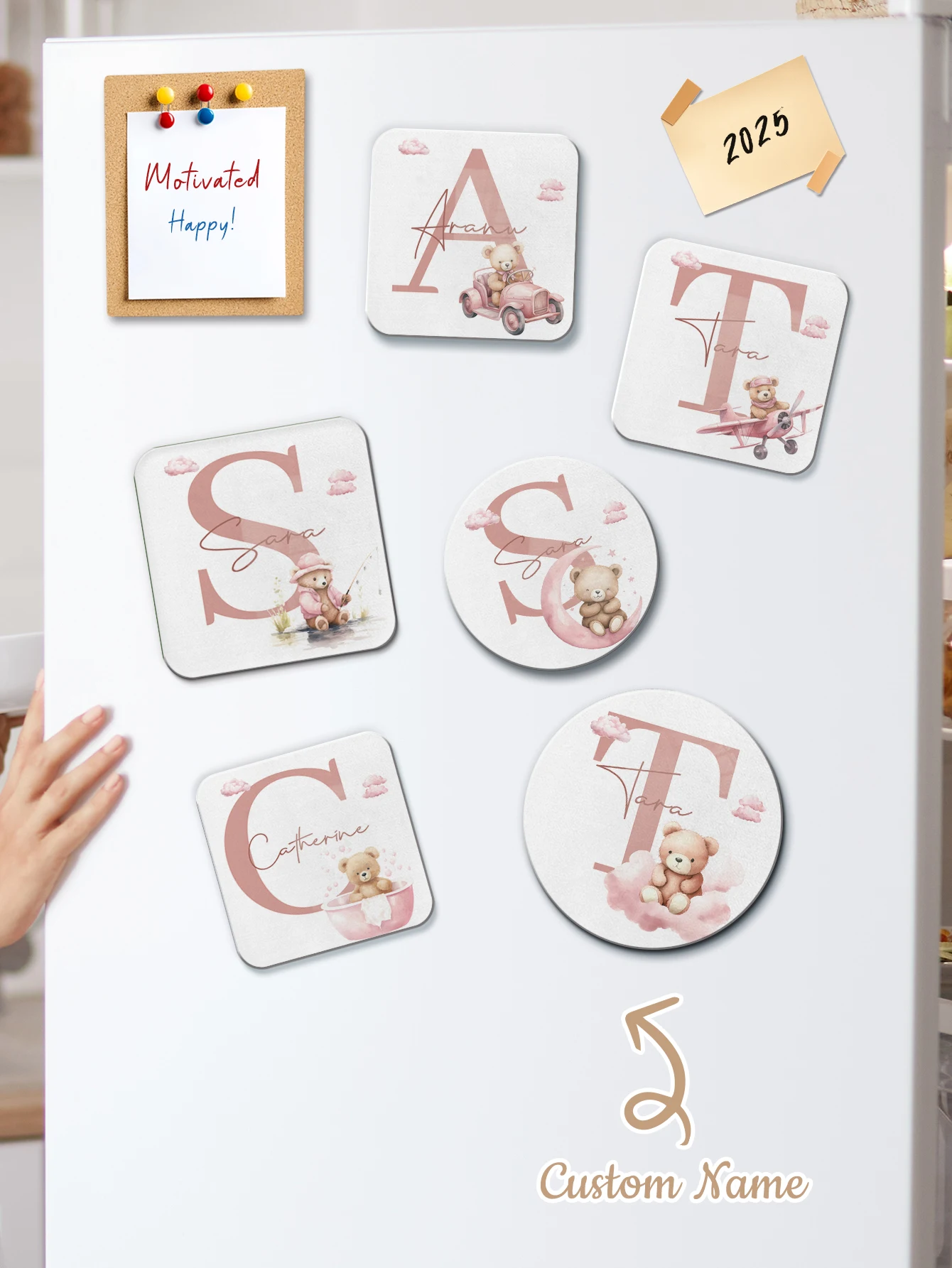 

Personalized Name Acrylic Refrigerator Magnet Customized Gifts Home Furnishing Kitchen Catering Whiteboard Home Decoration