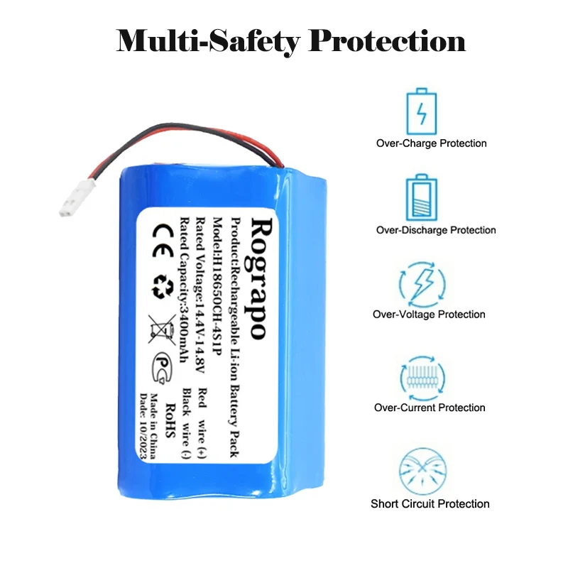 3400mAh 4INR19/66 INR18650-MF1-4S1P Battery For CREATE NETBOT LS23 ENDURANCE Robot Vacuum Cleaner