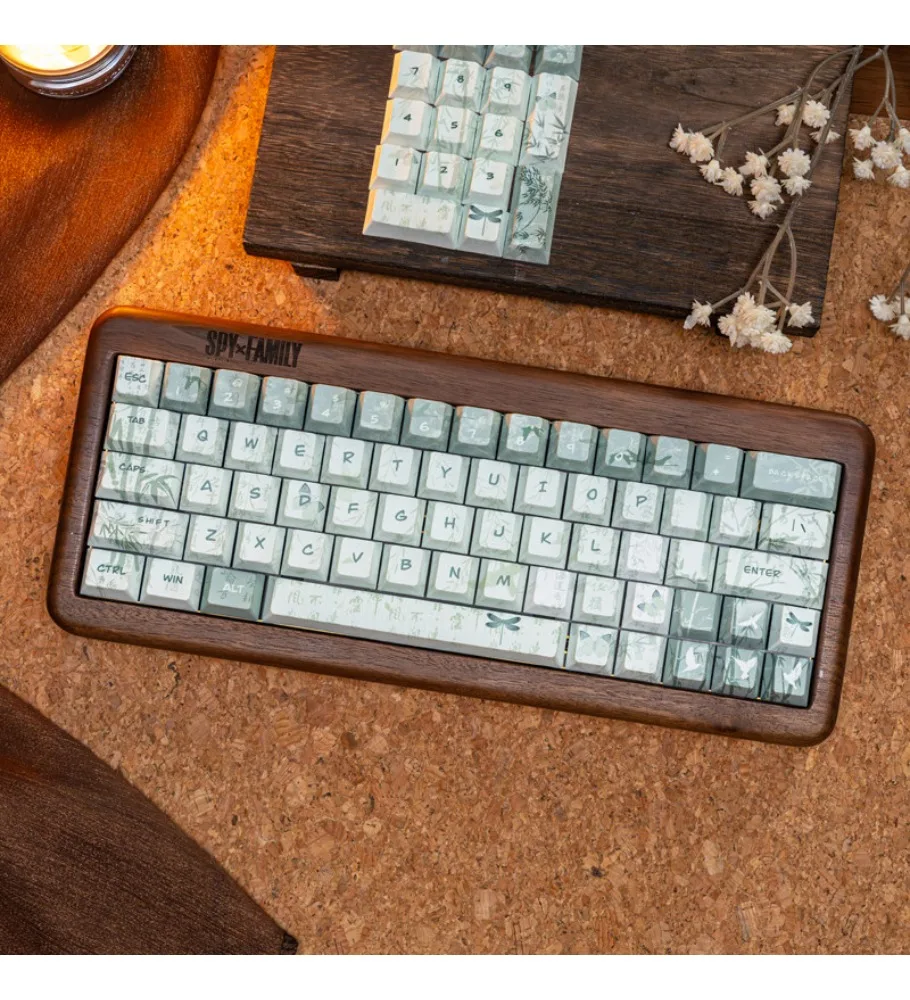 PBT keyboard keycap small fresh light green original high personality sublimation 68/87/108