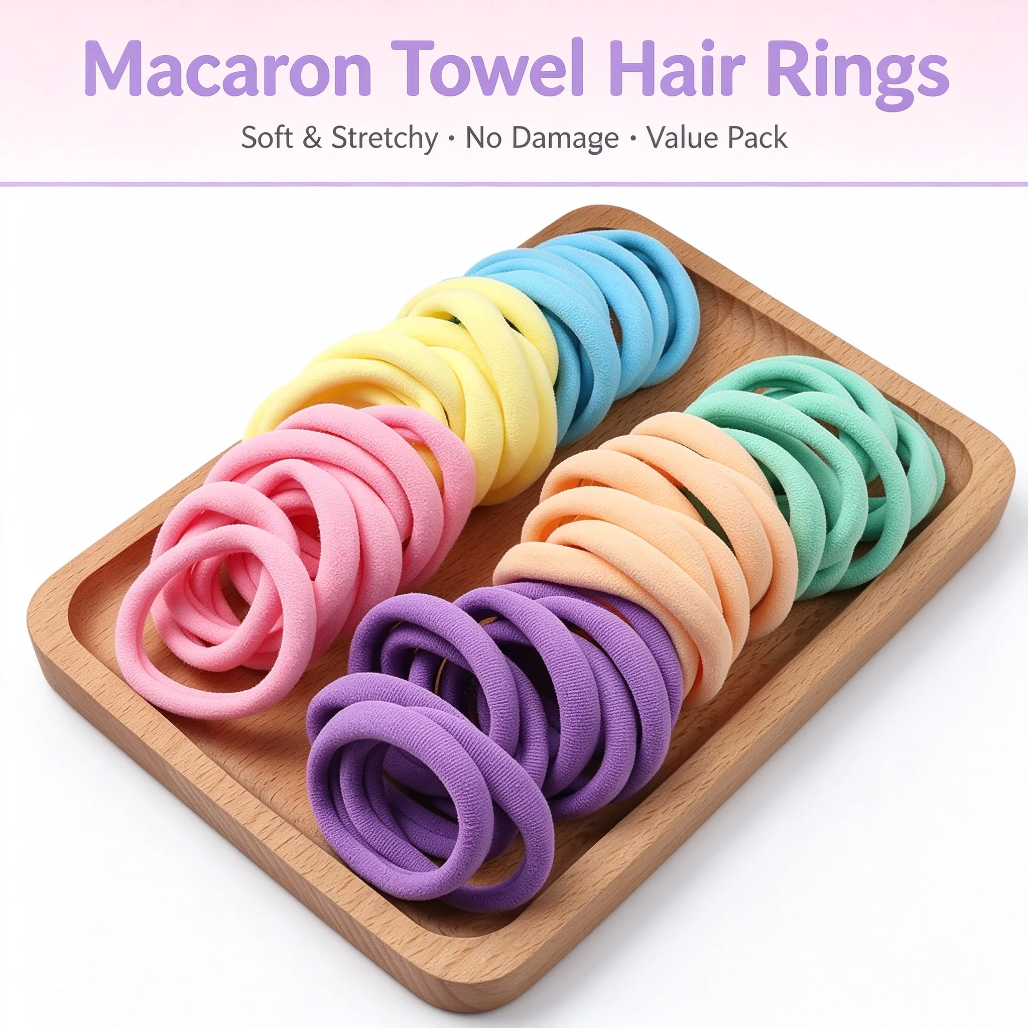 50 Pieces of Black and White Hair Bands, Women's Hair Bands, High-Elasticity Rubber Band Hair Bands