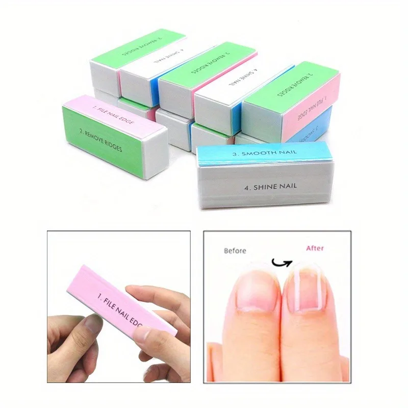 1/3/5/10Pcs/Set Nail Buffer Block 4 Way Colorful Buffing Block Shine Polisher Nail Buffing File Manicure Sanding Nail Art Tools