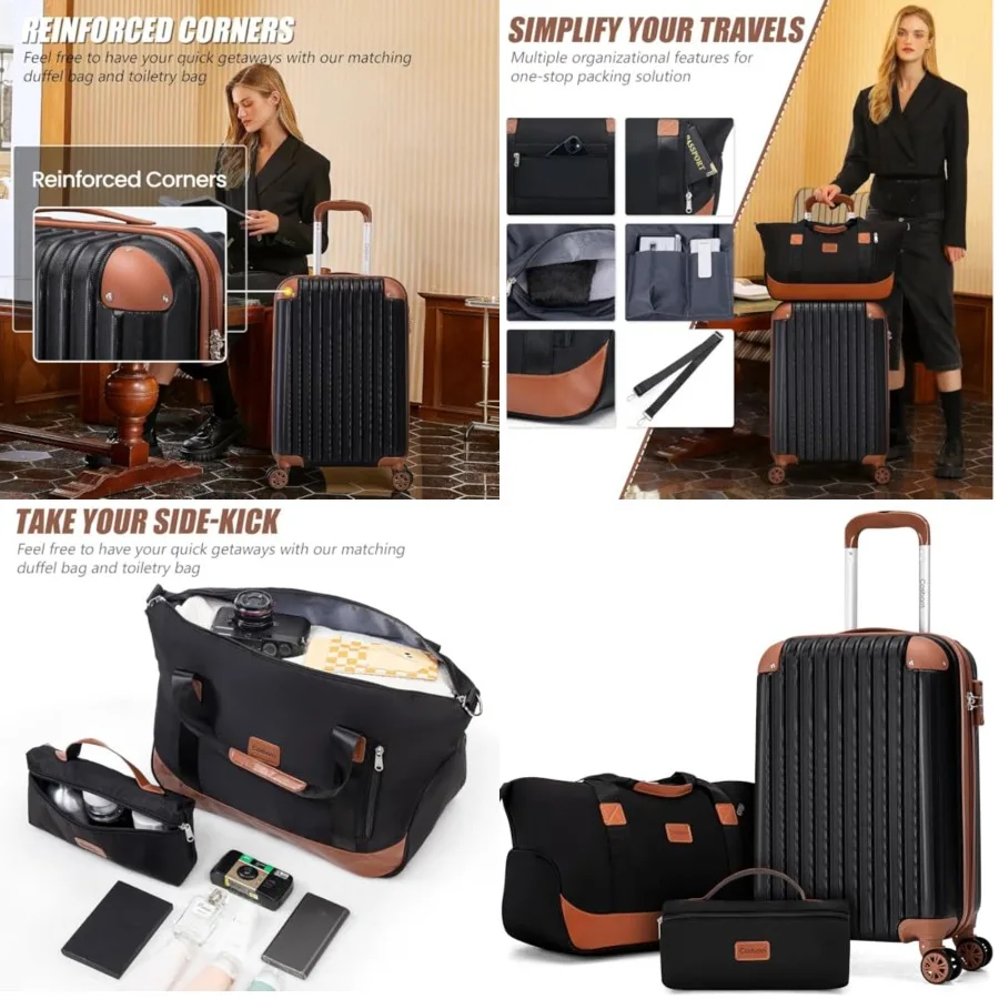 

Carry On Luggage Sets 3 Pcs, 20 Inch Luggage 22x14x9 Airline Approved with Wheels and TSA Lock, ABS Lightweight Hardshell Trave