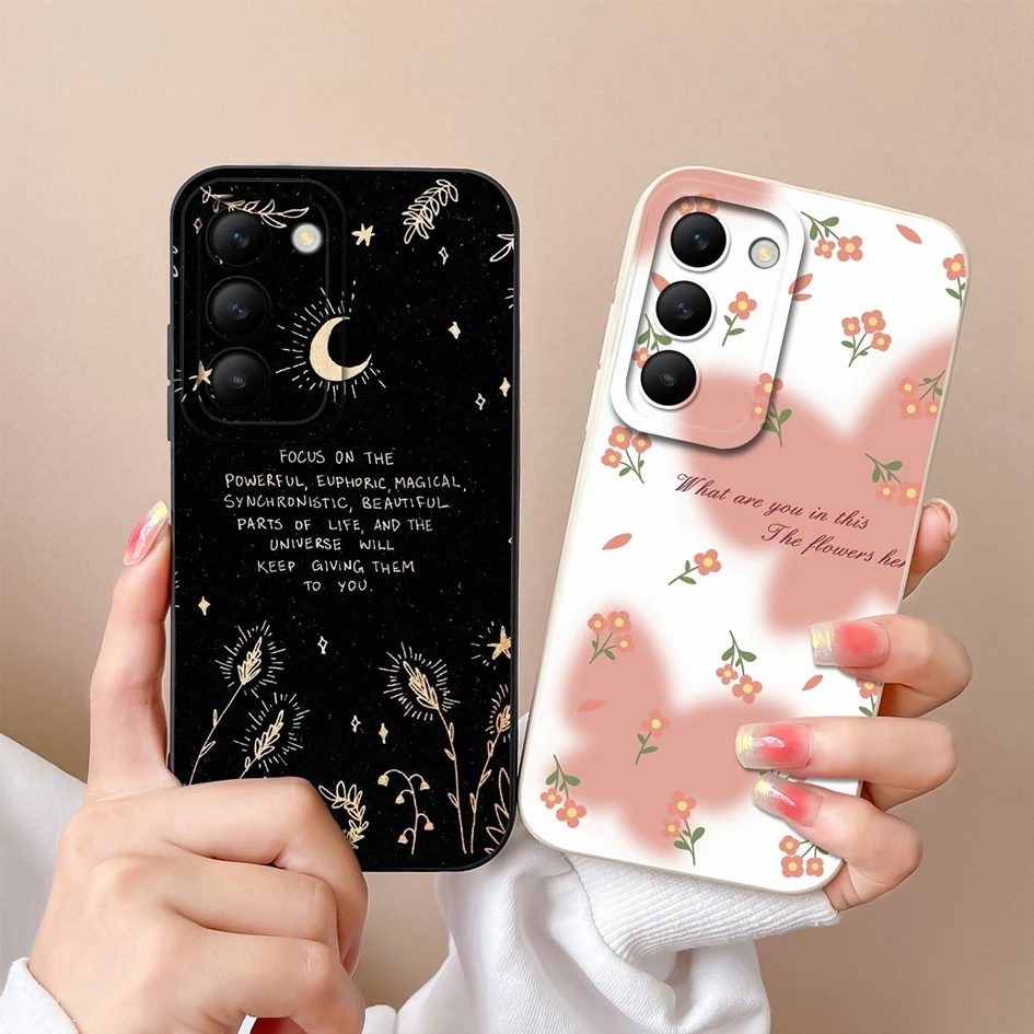 Phone Case For Vivo Y100 4G 5G Colorful Beautiful Pattern Soft Slim Liquid Silicone Lens Protection Back Cover For VivoY100 Capa