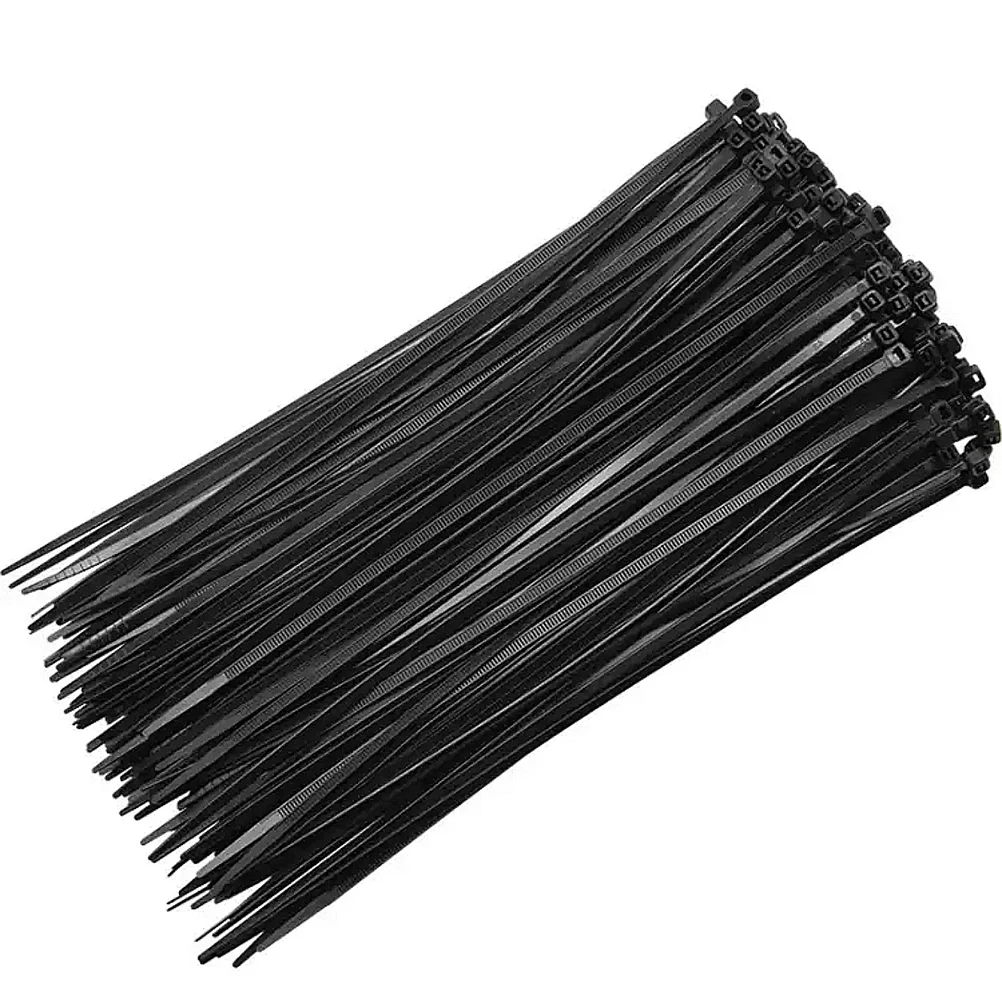 1000pcs 3x200 Self-locking Plastic Fixing Ring Nylon Wire Cable Zip Ties Cable Ties Fasten Loop Cable (Black)