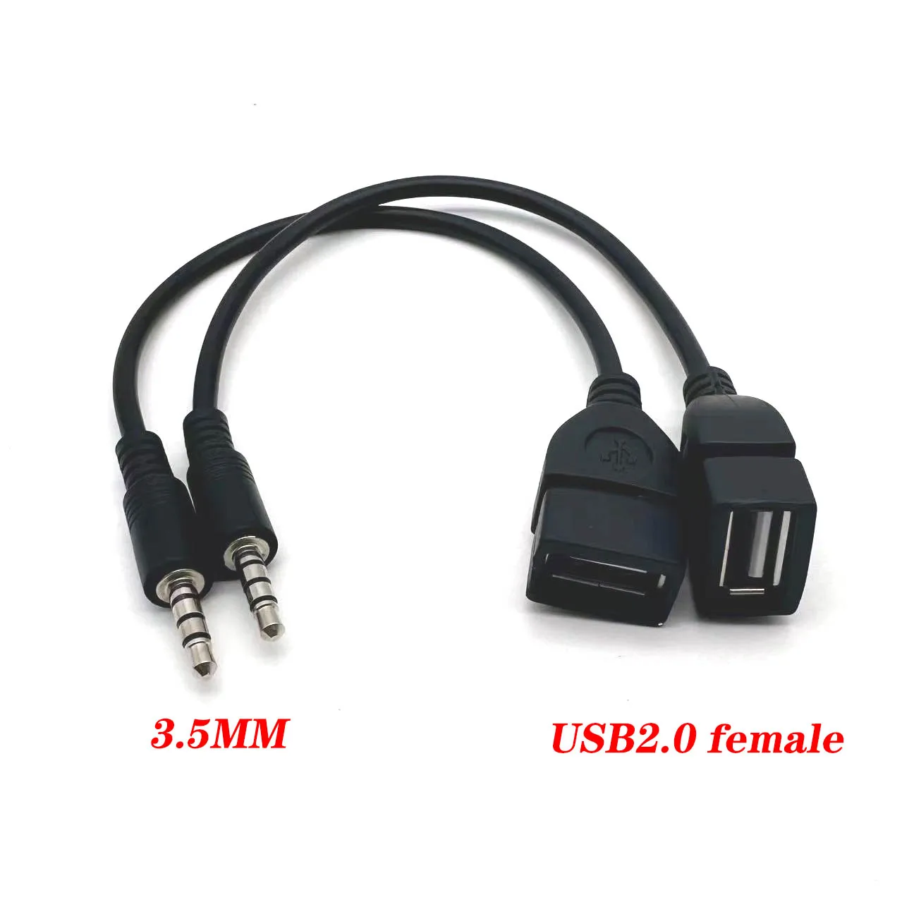 10pcs 3.5MM male USB 2.0 female vrouw Audio 3.5 Mm Jack Plug Mini Converter Kabel Koord Voor auto MP3 Cd Speler U Disk Muziek