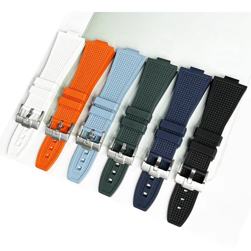 Imagen 2 del producto Correa de caucho fluorado de liberación rápida de 12mm para Tissot PRX Powermatic 40mm T137.407 T137.410 FKM hombres convexo reemplazar correa de reloj