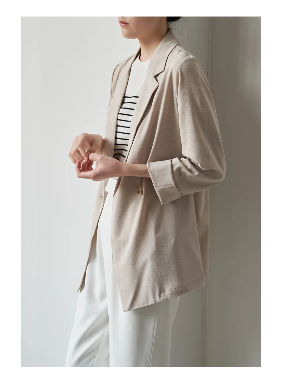 LIMONN Design Sensual Thin Air Conditioning Peach Color Suit Jaet Casual Commute Sle Spring Summer New Arrival Women's Fa...