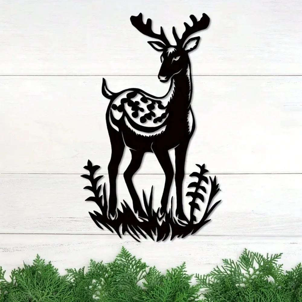 Enchanting Winter Reindeer Wall Art, Rustic Deer Sign for Bedroom, Farmhouse Christmas Decor