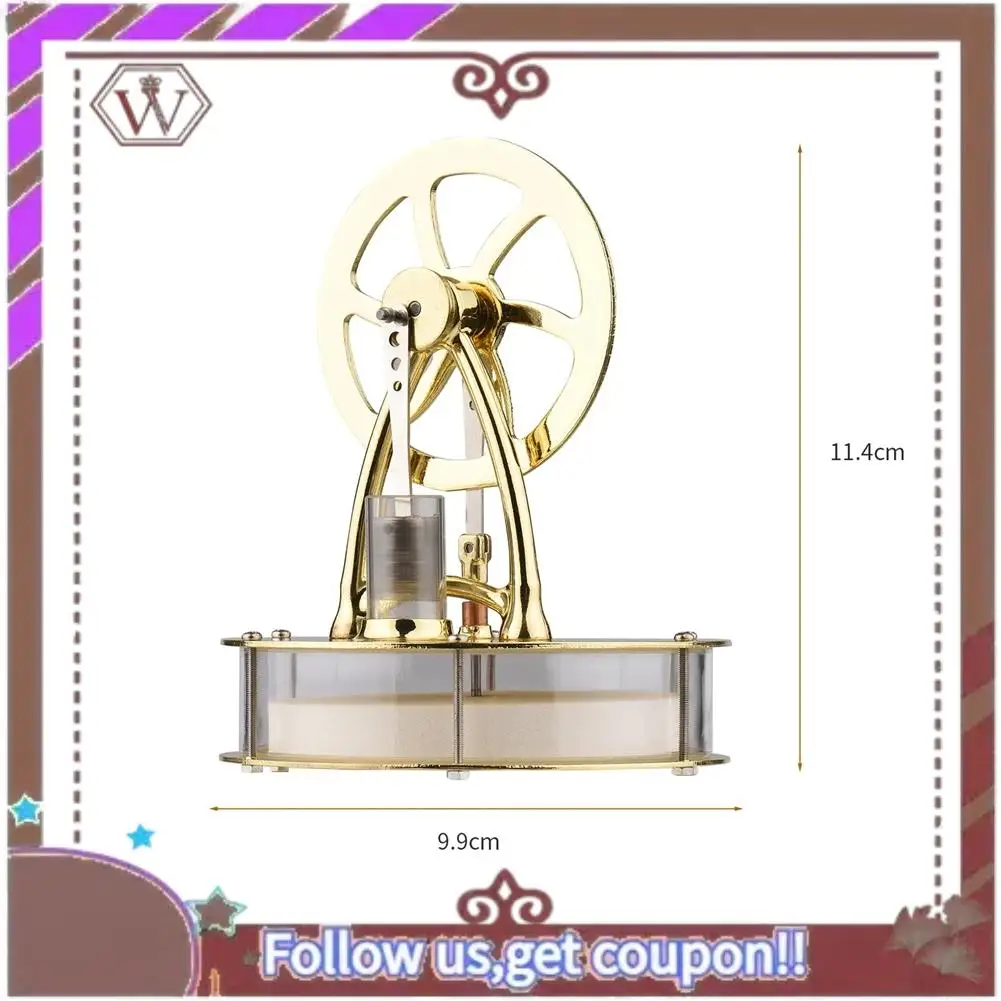 ABBG-1 قطعة محرك ستيرلينغ ذو درجة حرارة منخفضة مجمعة مولد كهرباء تجربة حرارية نموذج مولد الذهب المادي