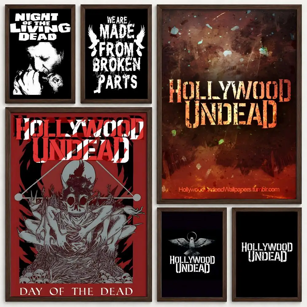 Band Hollywood Undead Poster Self‑Adhesive Waterproof PP Poster Coffee House Bar Wall Art Sticker Room Home Decor