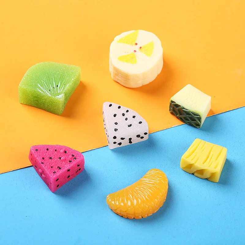 10pcs Mini Kawaii Resin Fruit Slices Miniature Flatback Charms Scrapbooking Tools and Accessories Figurine Diy Jewelry Materials