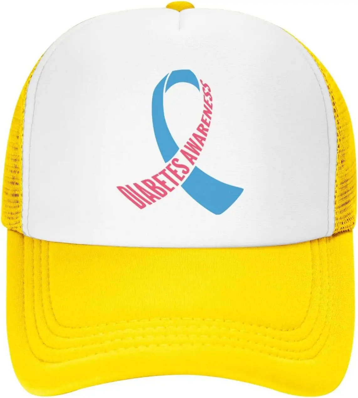 Diabetes Awareness Trucker Hat Unisex Breathable Mesh Snapback Cap Outdoor Casual Style
