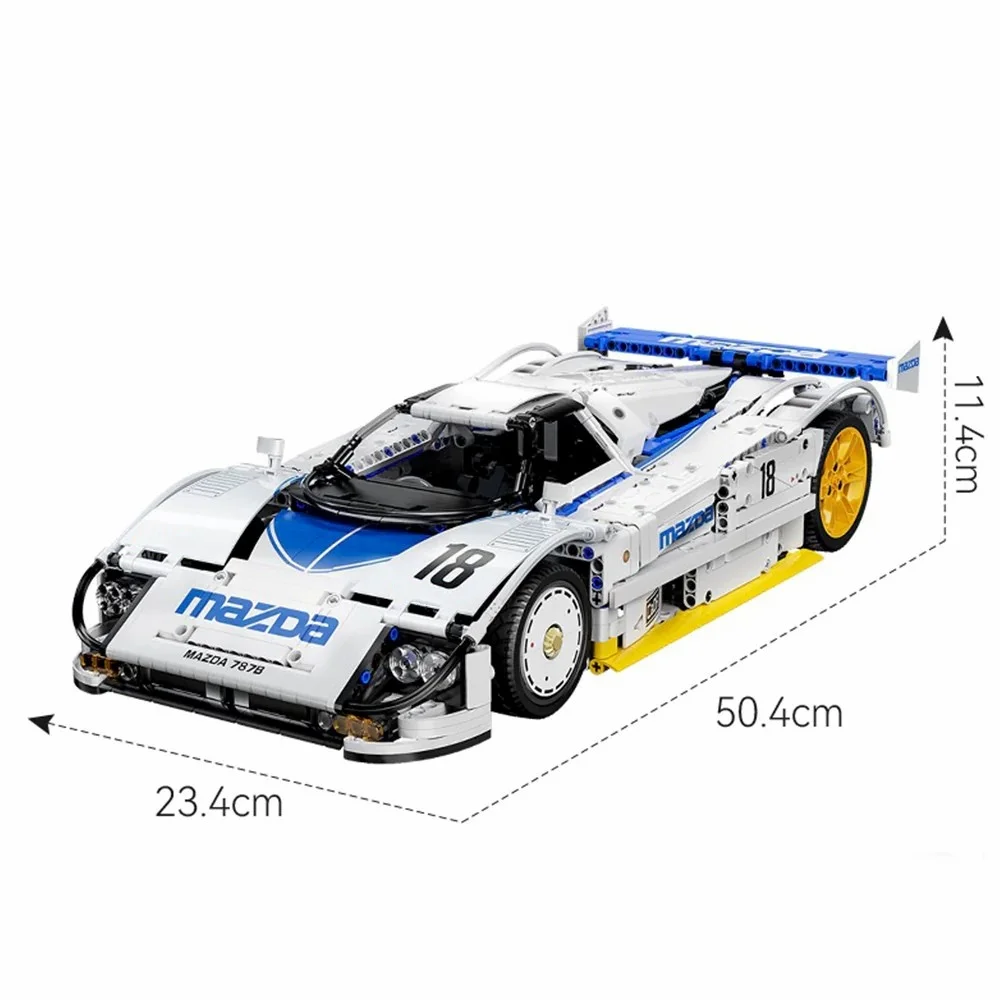 Klemmbausteine 1:10 787B Rennwagen Bausteine Technisches Hypercar Supercar Sportfahrzeug Modellbausatz Jungen Spielzeug Erwachsene Kinder Geschenk 1797 Teile