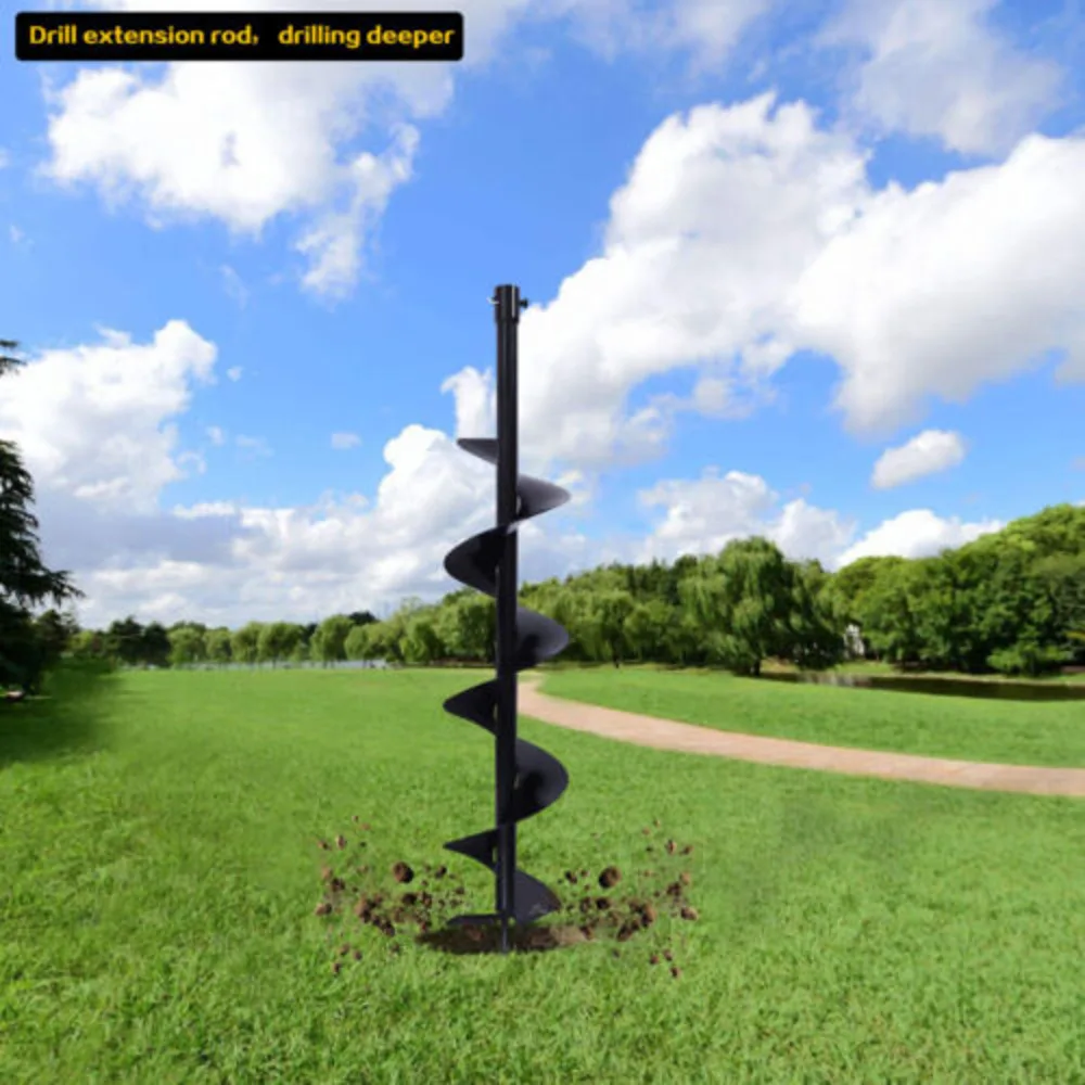 Bymaocar Earth Auger Drill Bit 4 Inch for Post Holes Replacement Cast Steel Digger Planting Drill Tool Accessory High Efficiency