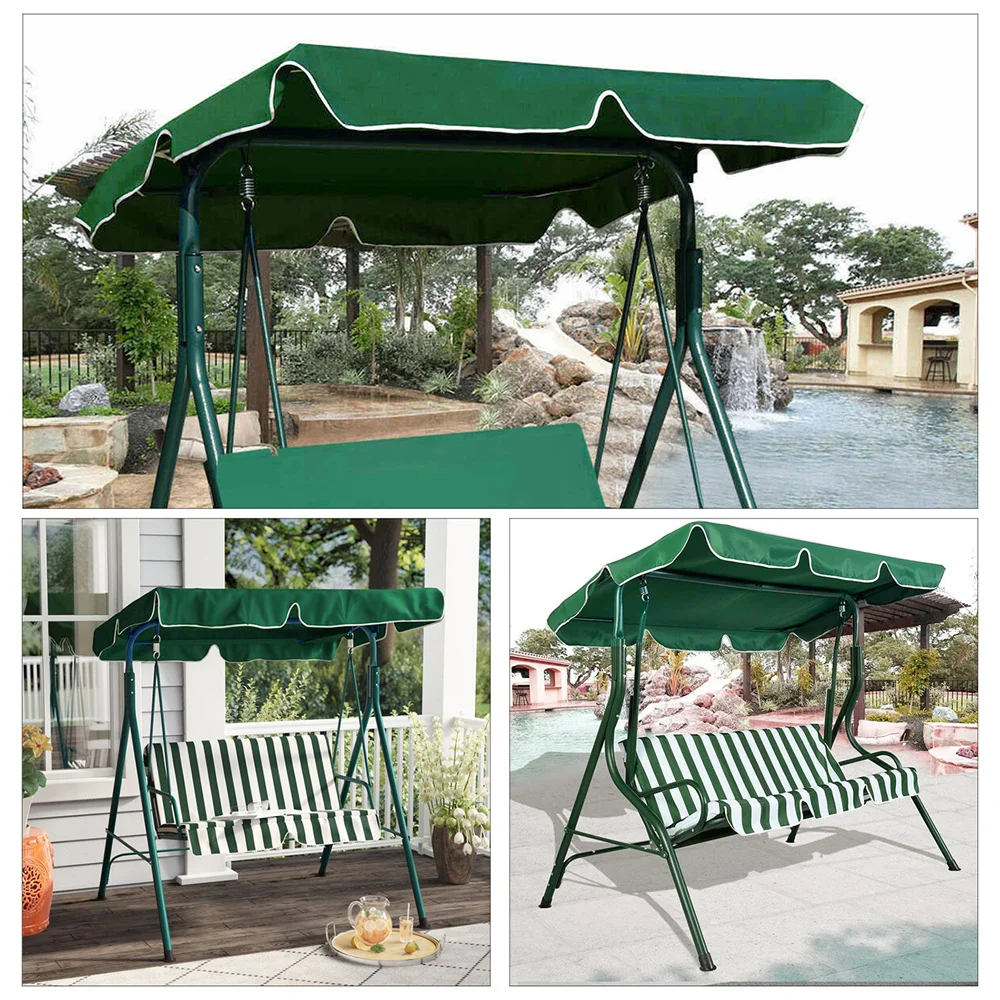 Outdoor Swing Chair Canopy Replacement, 2 & 3 Seater Swing Seat Canopy Cover, Cover Only for Swing Chair Top Hammock Cover Porch