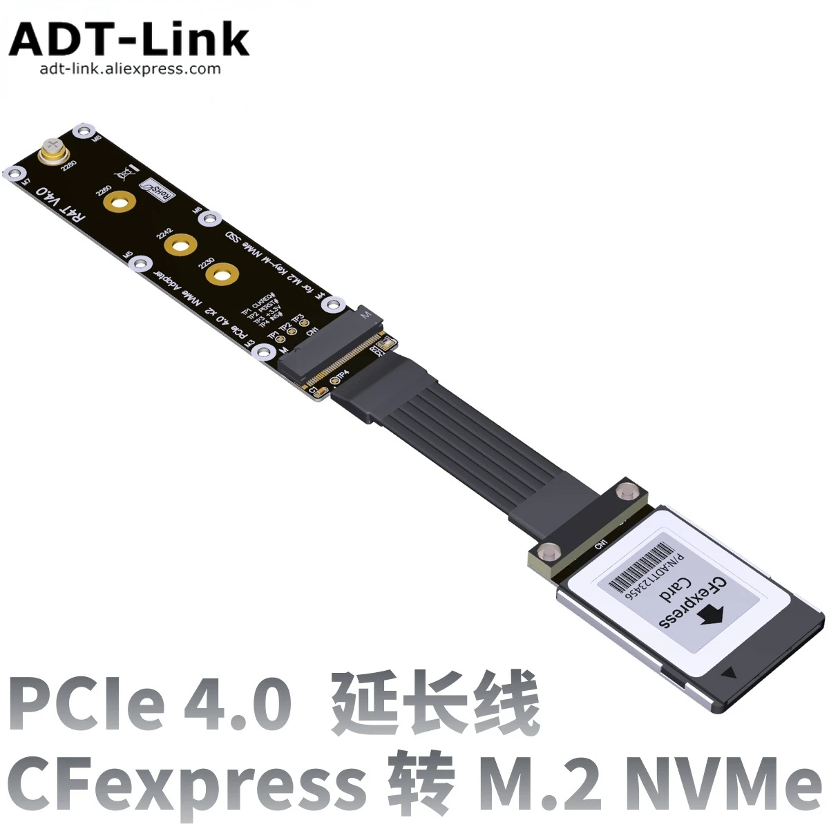 CFexpress type_B to M.2 NVMe 2280 key_M extension cable PCIe4.0 gen4x2 For Canon R5 Nikon Z6Z7 XBOX