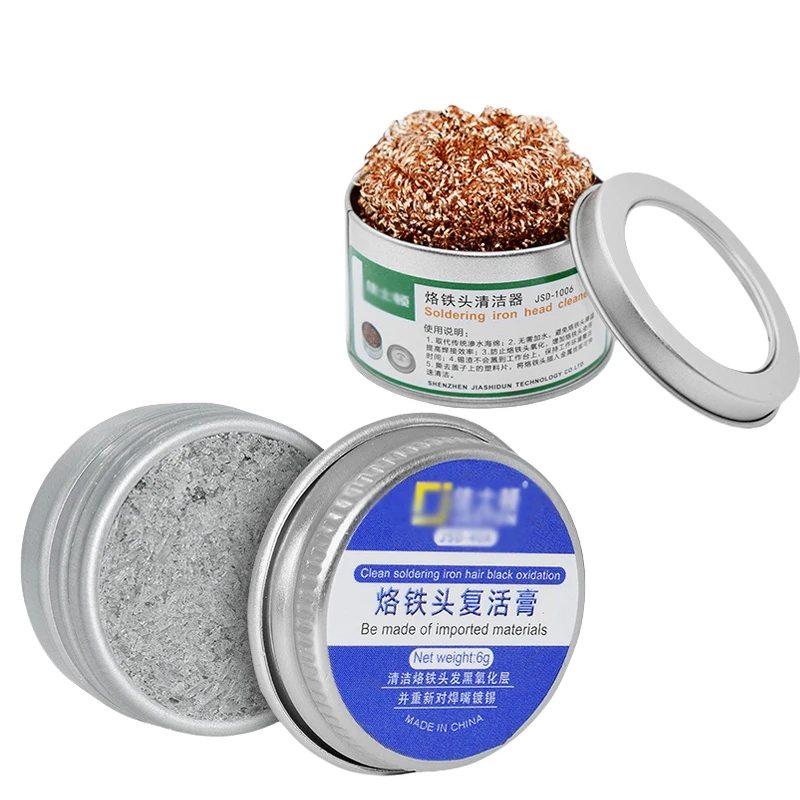 Clean Soldering Iron Tip  Resurrection Paste Cleaning Nozzle Soldering Nozzle Cleaning Seat Tin Removal Net  Refresher Repair