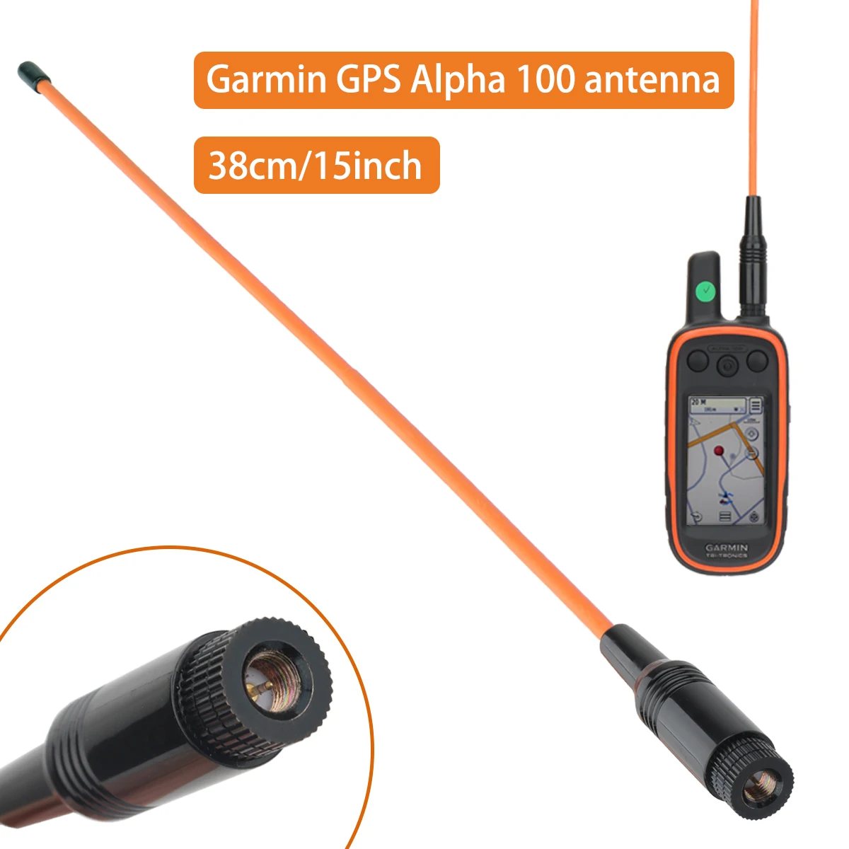 Orange GPS 771 Antenna Upgrade 15 inch Whip Antenna Extended Long Range Antenna for Garmin GPS Alpha 100 200 Astro 220 320 430