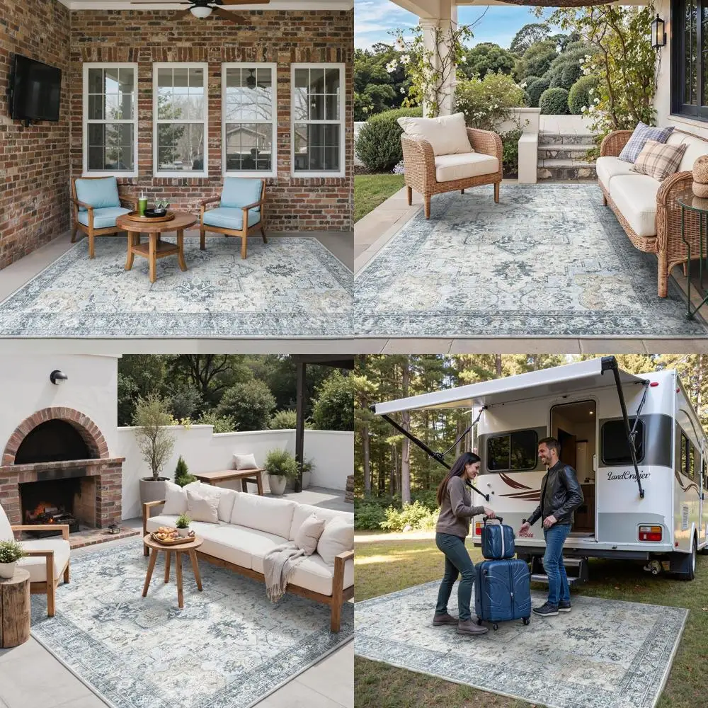 

Ковер для улицы и дома 120x180 см, водонепроницаемый, нелиняющий, легко чистится, в стиле бохо, для патио, гостиной, балкона, столовой, R