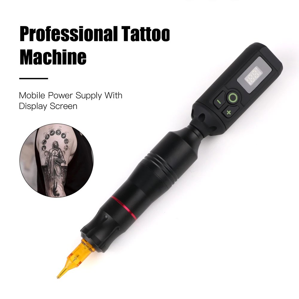 For Beginners Wireless Tattoo Kit DC Interface Rotary Pen Set Tattoo Battery Power Supply Digital Display Tattoo Machine Pen Set